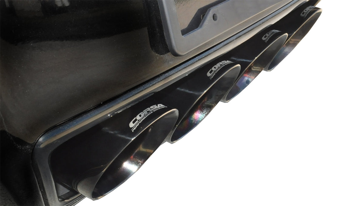 Corsa 2015 Chevy Corvette Z06 3in Axle Back Exhaust, Black Quad 4.5in Tip (Xtreme) - 14766BLK