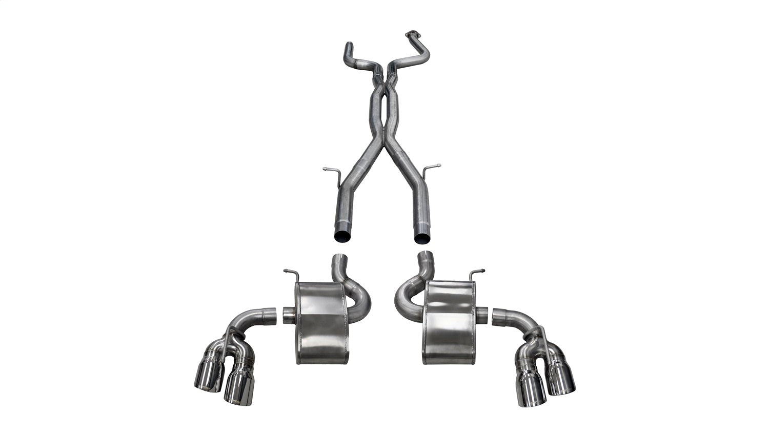 Corsa 2016-2024 Chevy Camaro SS 6.2L Xtreme+ 2.75in Cat-Back Dual Rear Exit w/ Twin 4in PolishedTips - 14770
