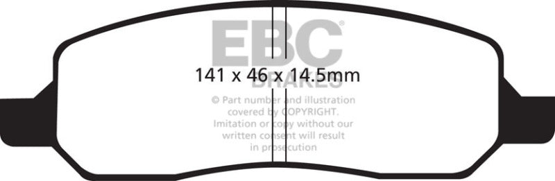 EBC 06-09 Buick Lucerne 3.8 Ultimax2 Rear Brake Pads - UD1172 for 2006-2011 Buick Lucerne - front view