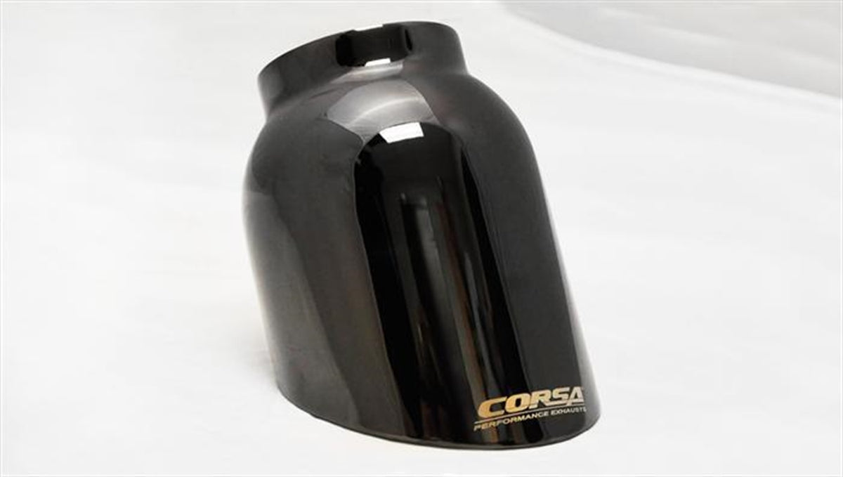 Corsa 2015-2020 Ford F-150 5.0L V8 (Super Crew Cab) Black Sport Single Side Dual 4in Tips CB Exhaust - 14837BLK