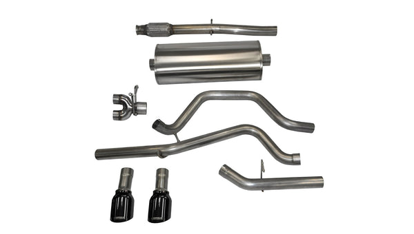 Corsa 2014-2019 C Sierra/Chevy Silv 1500 Crew Cab/Std. Bed 5.3L V8 Black Sport Dual Rear CB Exhaust - 14870BLK
