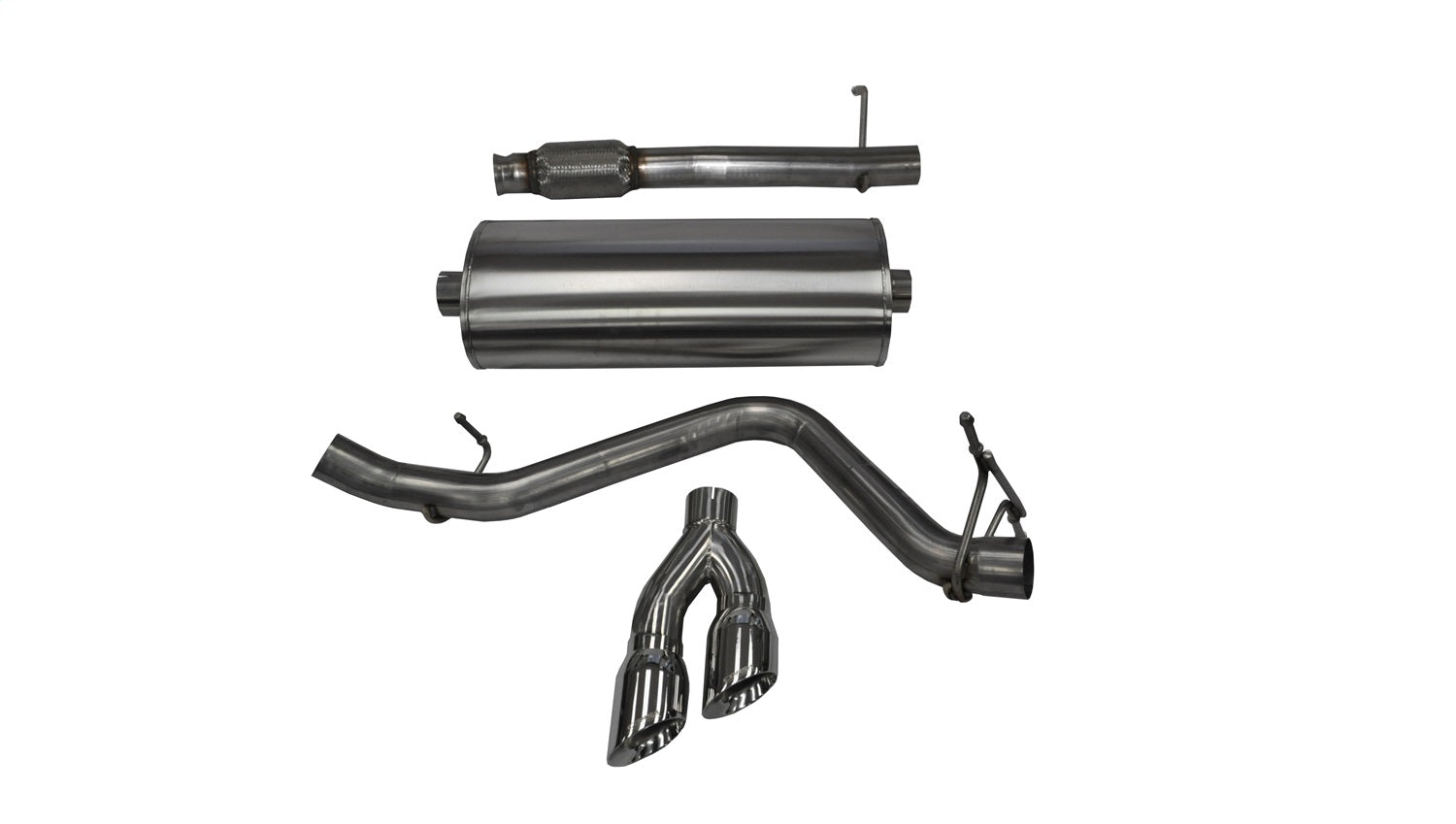 Corsa 14-19 GMC Sierra/Chevy Silv 1500 Reg. Cab/Long Bed 5.3L V8 Polished  Single Side CBExhaust - 14872