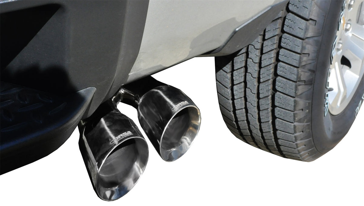 Corsa 14-19 GMC Sierra/Chevy Silv 1500 Reg. Cab/Long Bed 5.3L V8 Polished  Single Side CBExhaust - 14872