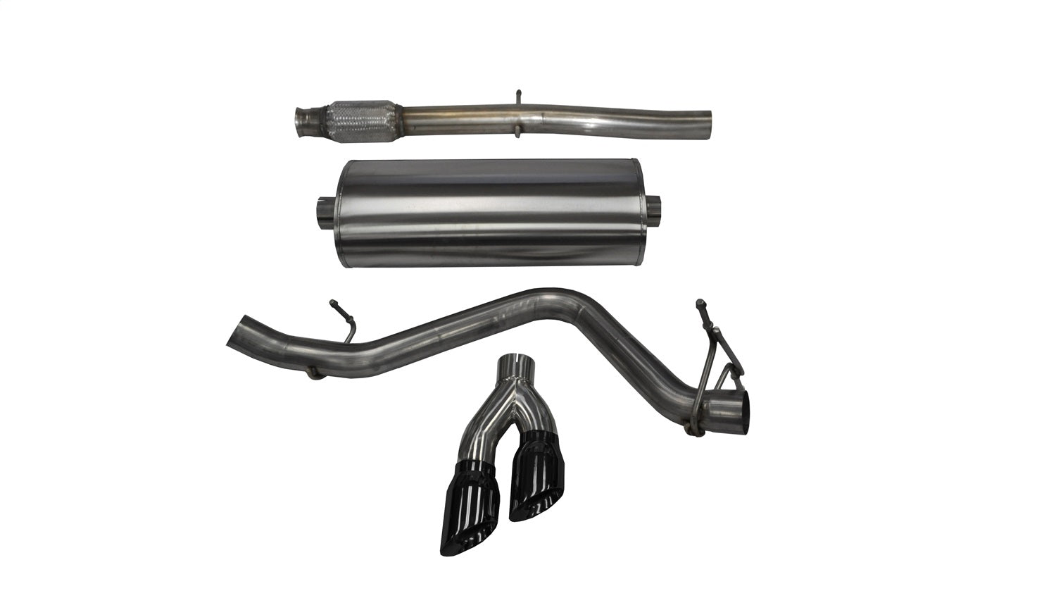 Corsa 14-19 GMC Sierra/Chevy Silv 1500 Crew Cab/Std. Bed 5.3L V8 Black Sport Single Side CB Exhaust - 14874BLK