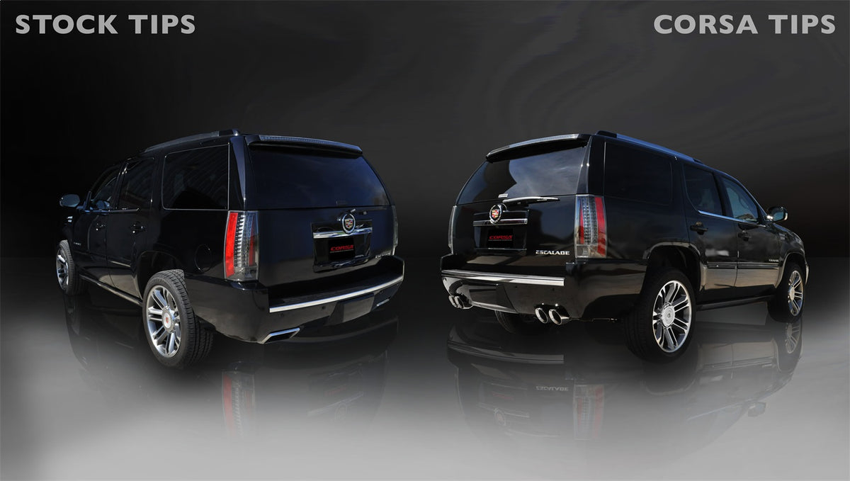 Corsa 2012-2014 Cadillac Escalade DUB 6.2L V8 Polished Sport Cat-Back Exhaust - 14886