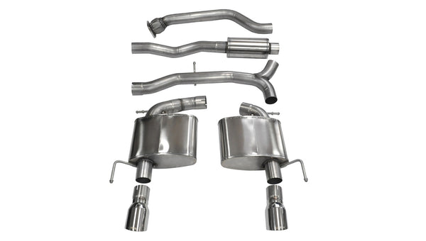 Corsa 2013-2019 Cadillac ATS Sedan 2.0L A/T Polished Sport Dual Rear Cat-Back Exhaust - 14888
