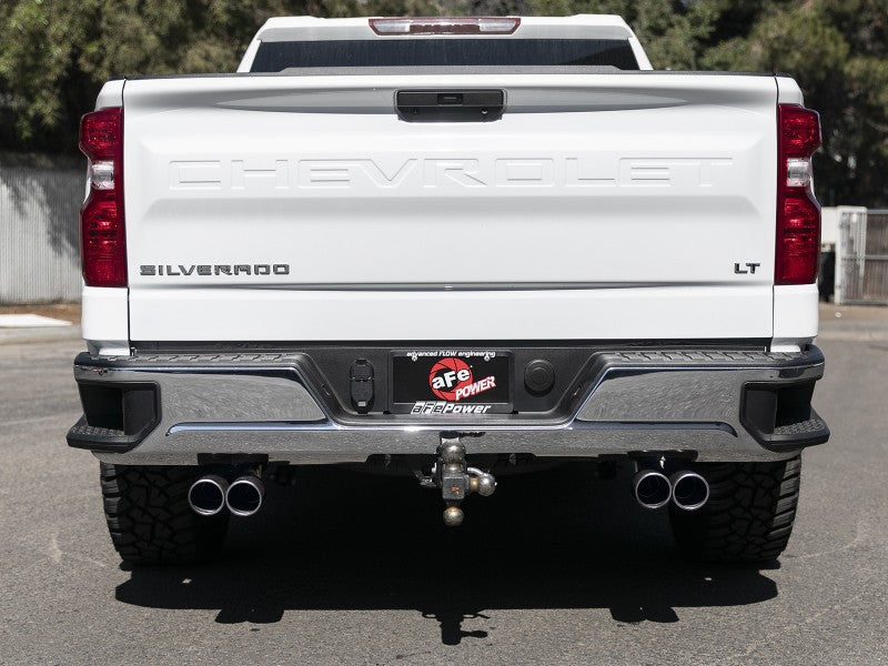 aFe Gemini XV 3in 304 SS Cat-Back Exhaust w/ Cutout 19-21 GM Silverado/Sierra 1500 V8- w/ Black Tips - 49-34139-B