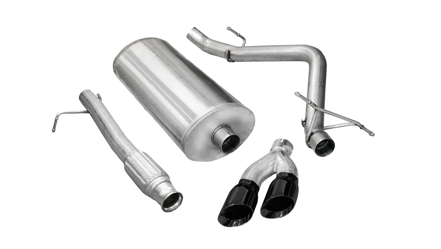 Corsa 2009-2013 GMC Sierra 4.8L V8 3in Cat-Back Single Side w Twin 4in Black Pro-Series Tips - 14900BLK