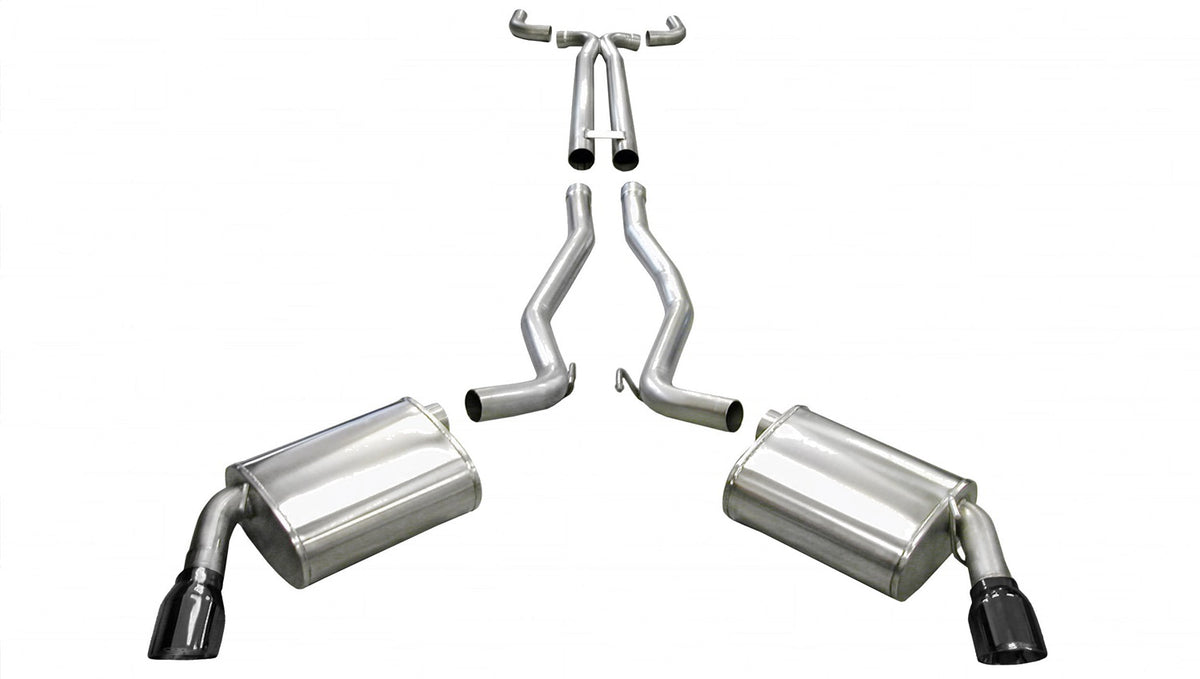 Corsa 2011-2015 Chevrolet Camaro Convertible SS 6.2L V8 Manual Black Sport Cat-Back + XO Exhaust - 14951BLK
