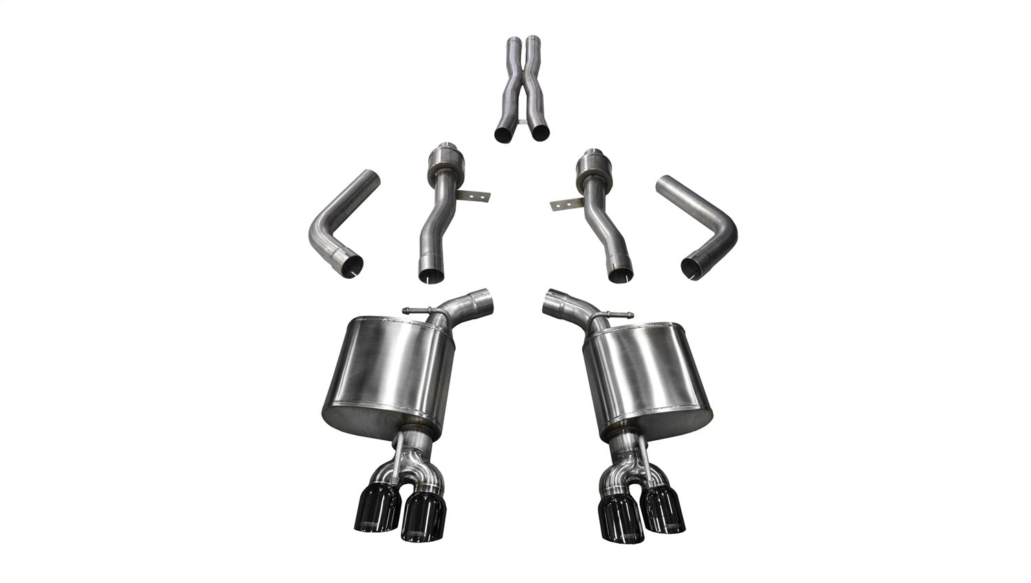 Corsa 2015-2023 Dodge Challenger Hellcat Dual Rear Exit Sport Exhaust w/ 3.5in Black Tips - 14987BLK