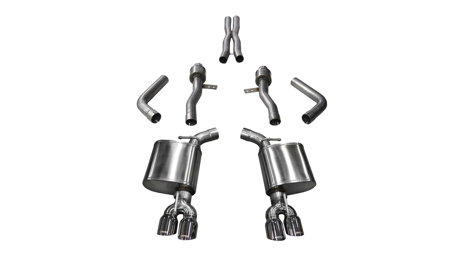 Corsa 2015-2023 Dodge Challenger Hellcat Dual Rear Exit Sport Exhaust w/ 3.5in Polished Tips - 14987