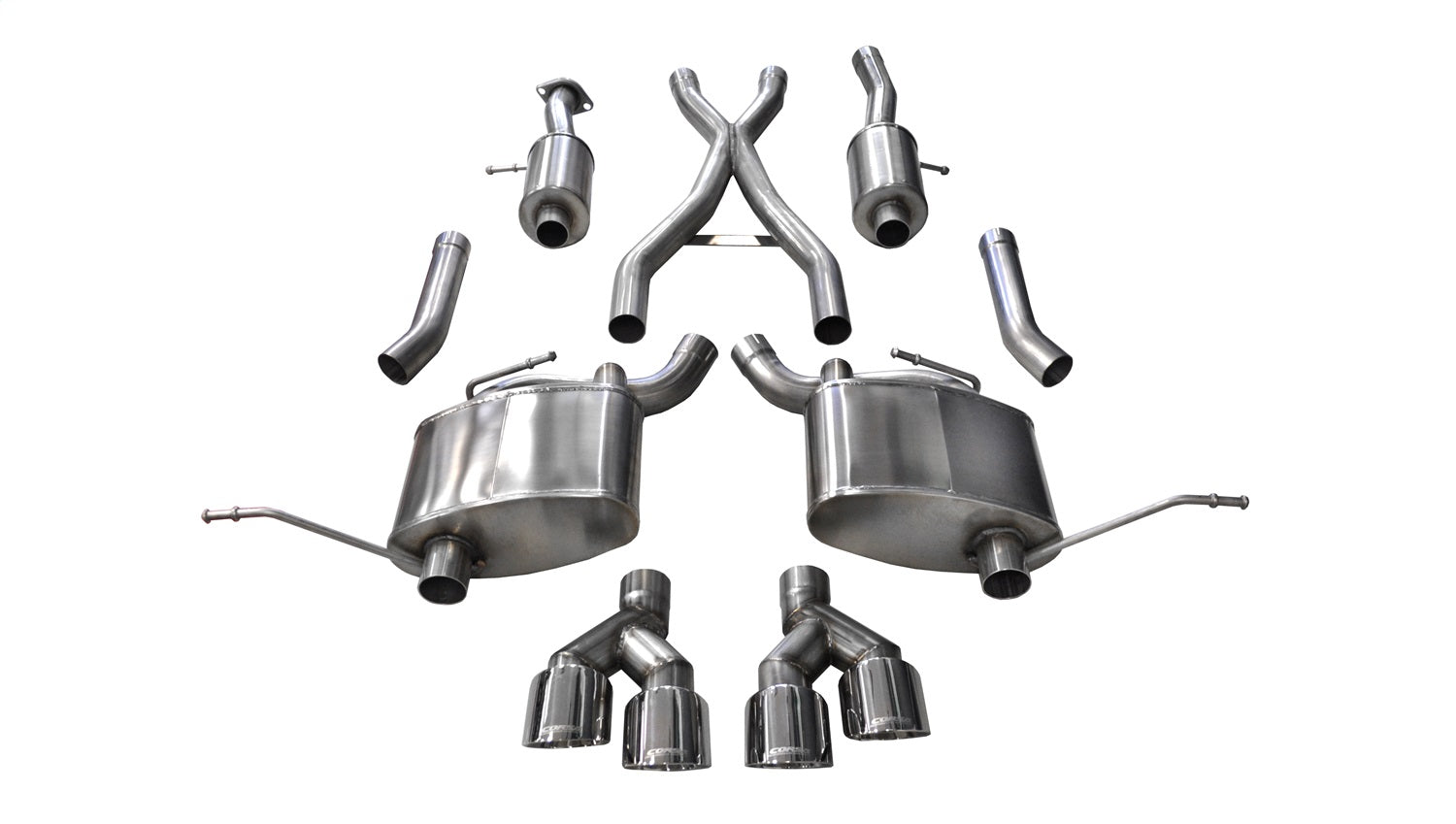 Corsa 2014-2021 Jeep Grand Cherokee Summit Edition Polished 2.5in Dual Rear Exit Cat-Back Exhaust - 14992