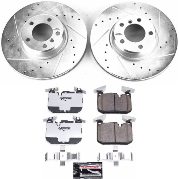 Power Stop 14-16 BMW 228i Front Z26 Street Warrior Brake Kit - K6653-26 for 2014-2021 BMW 2 Series - front view