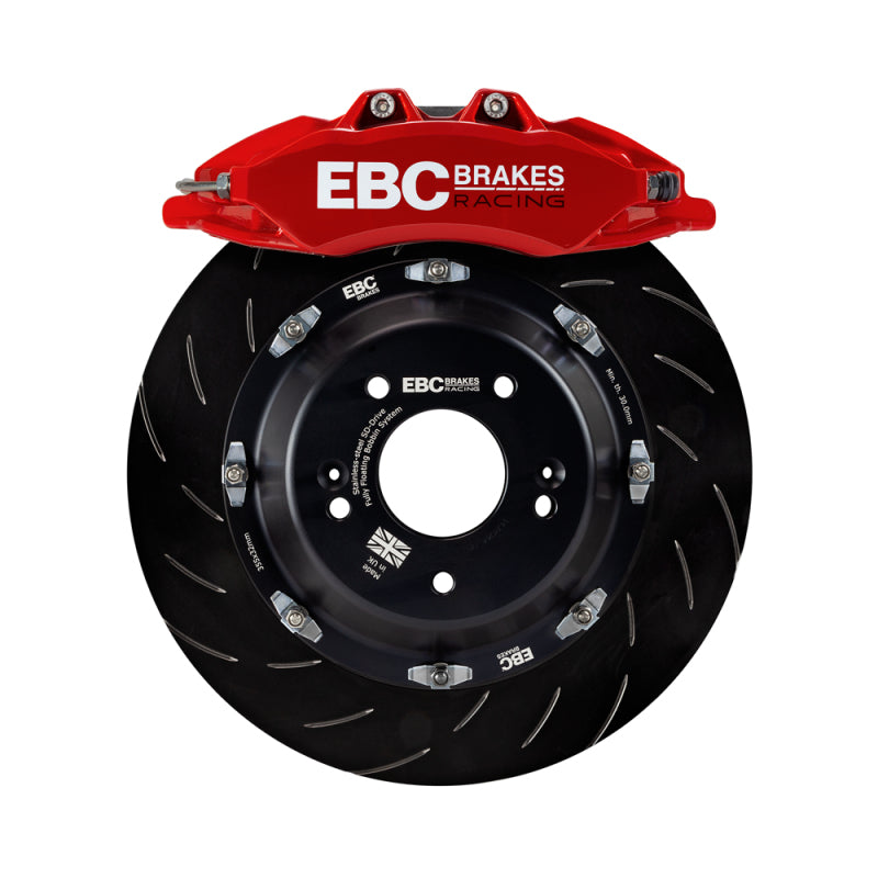EBC Racing 92-05 BMW 3-Series E36/E46 Red Apollo-6 Calipers 355mm Rotors Front Big Brake Kit - BBK047RED-1 by EBC - front vie