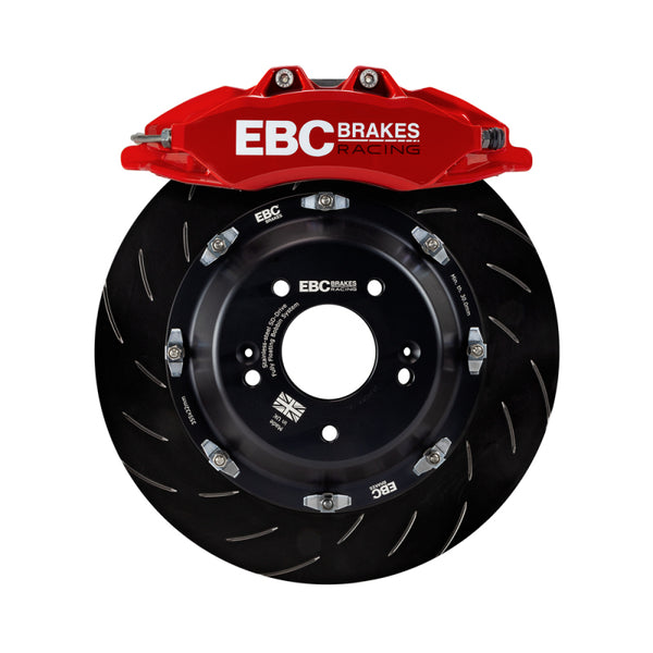EBC Racing 92-05 BMW 3-Series E36/E46 Red Apollo-6 Calipers 355mm Rotors Front Big Brake Kit - BBK047RED-1 by EBC - front vie