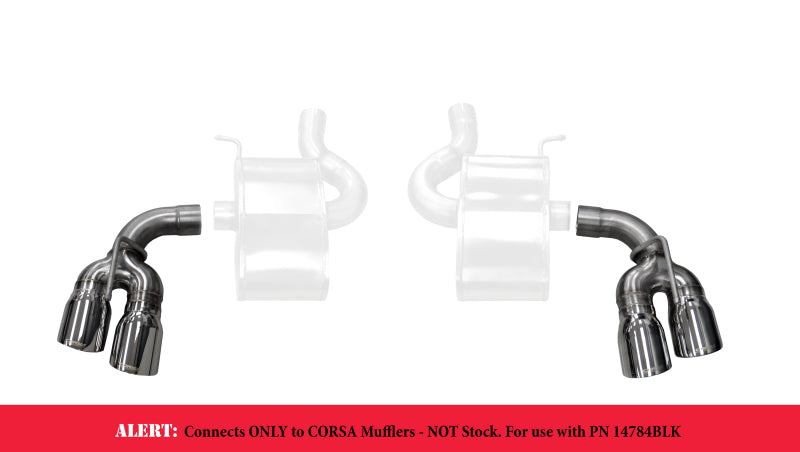 Corsa 2017-2024 Chevy Camaro SS 2.75in Inlet / 4in Outlet Polished Tip Kit (For Corsa Exhaust Only) - 14774