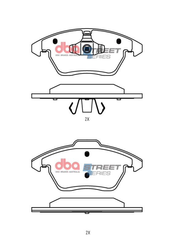 DBA 13-24 Scion FR-S (w/292mm Front Rotor) Front Street Series Brake Pads - DB15308SS