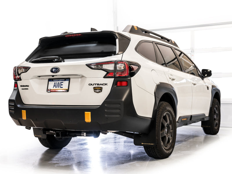 AWE 20-25 Subaru Outback (Wilderness &amp; XT) 0FG Catback Exhaust w/Dual BashGuards - 3015-38246