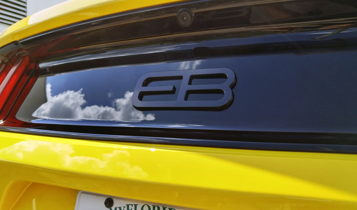 UPR - Billet EB Rear Decklid Emblem (fits 15-23 Ford Mustang Ecoboost) UPR - 3669-04 for 2015-2023 Ford Mustang