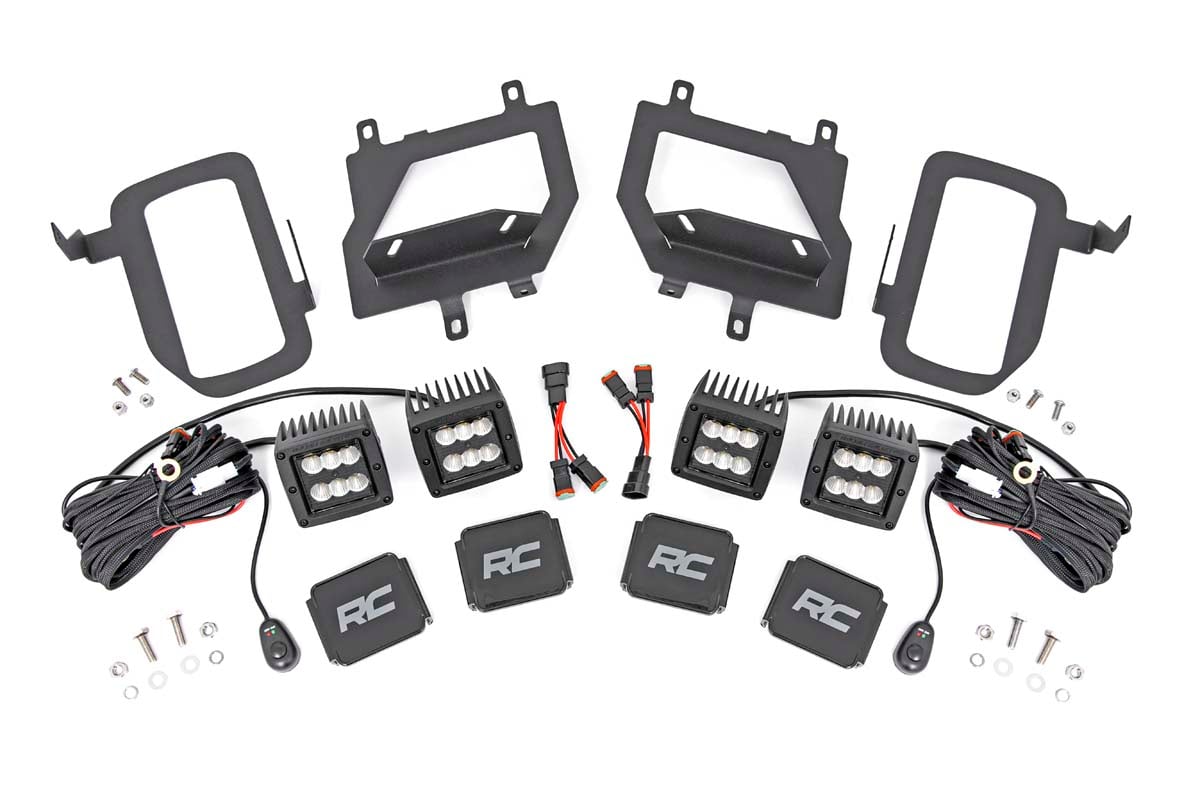 LED Light Kit | Fog Mount | Dual 2" Black Pairs | Flood | Ford F-150 (15-17)