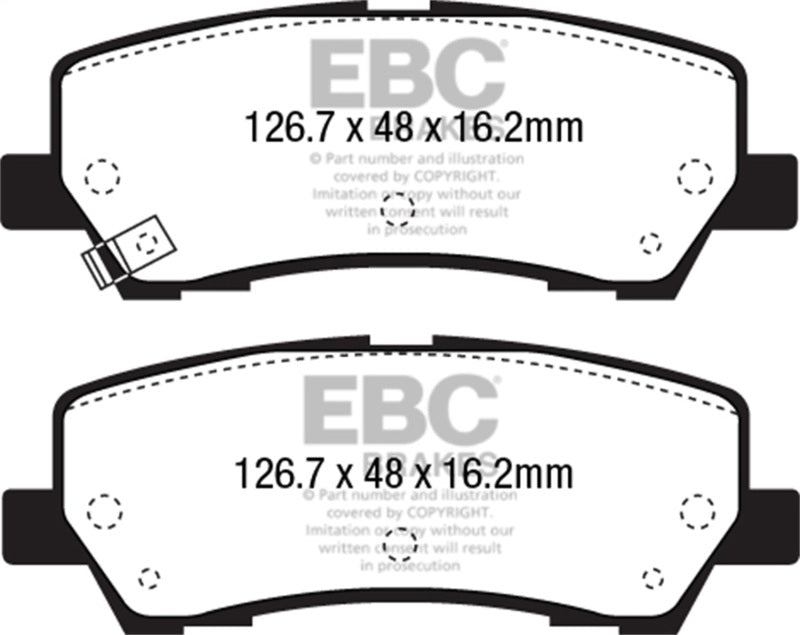 EBC 2015+ Ford Mustang (6th Gen) 2.3L Turbo (GT Package) Ultimax2 Front Brake Pads - UD1792 for 2015-2023 Ford Mustang - fron