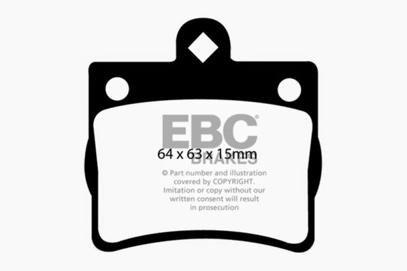 EBC 95-97 Mercedes-Benz C220 (W202) 2.2 (Single Pin Rear) Ultimax2 Rear Brake Pads - UD739