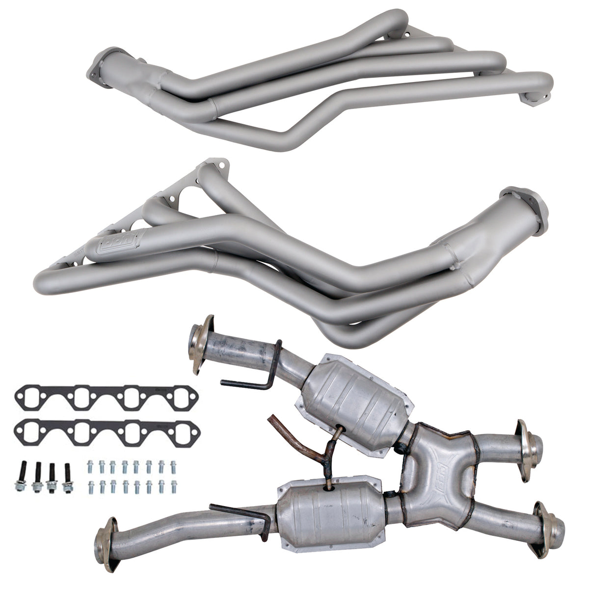 BBK 79-93 Ford Mustang 5.0L 1-5/8 Long Tube Headers w/High Flow Catted X-Pipe (Ti Ceramic) - 15312