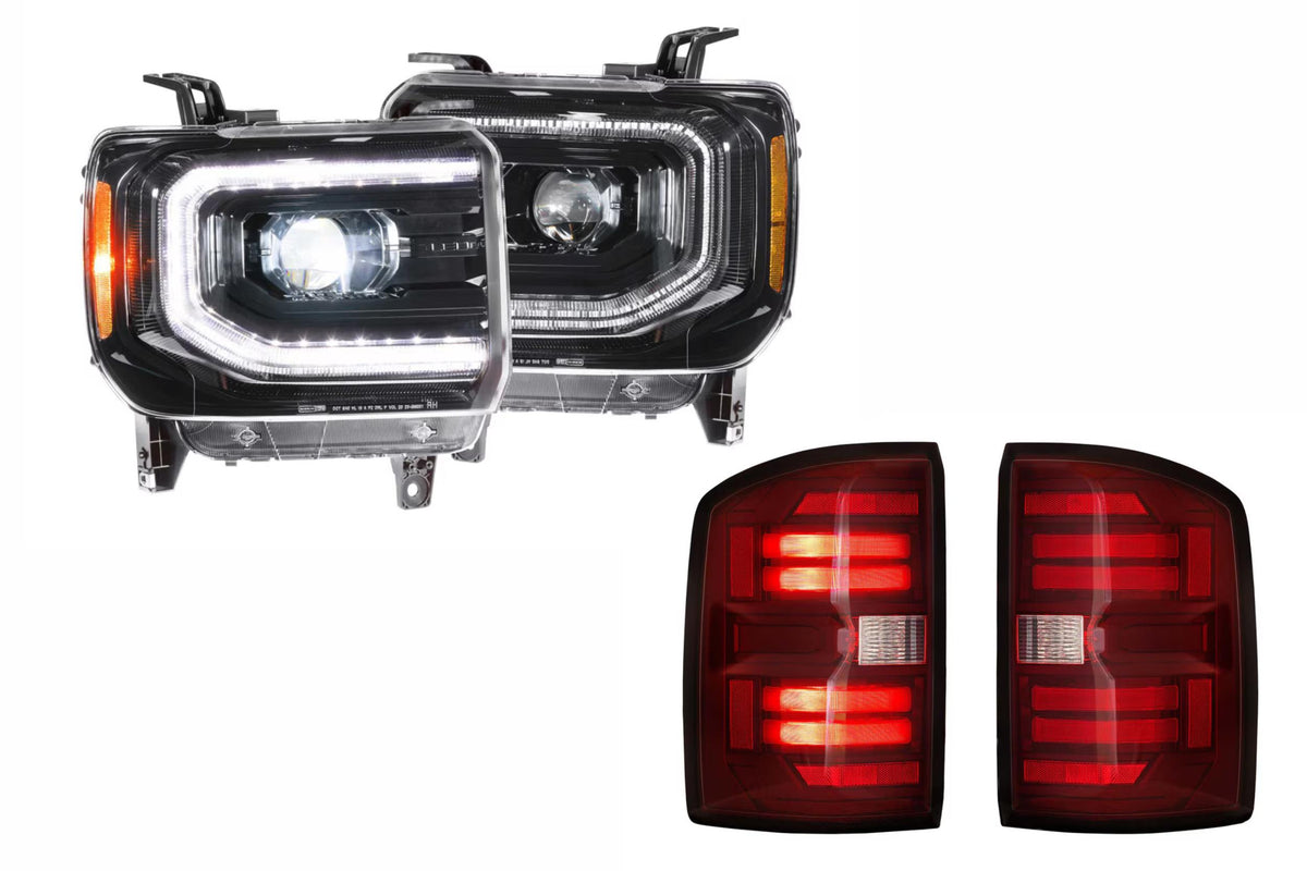 Morimoto - 2015-2019 Sierra HD Heads & Tails (Red, OE LED)