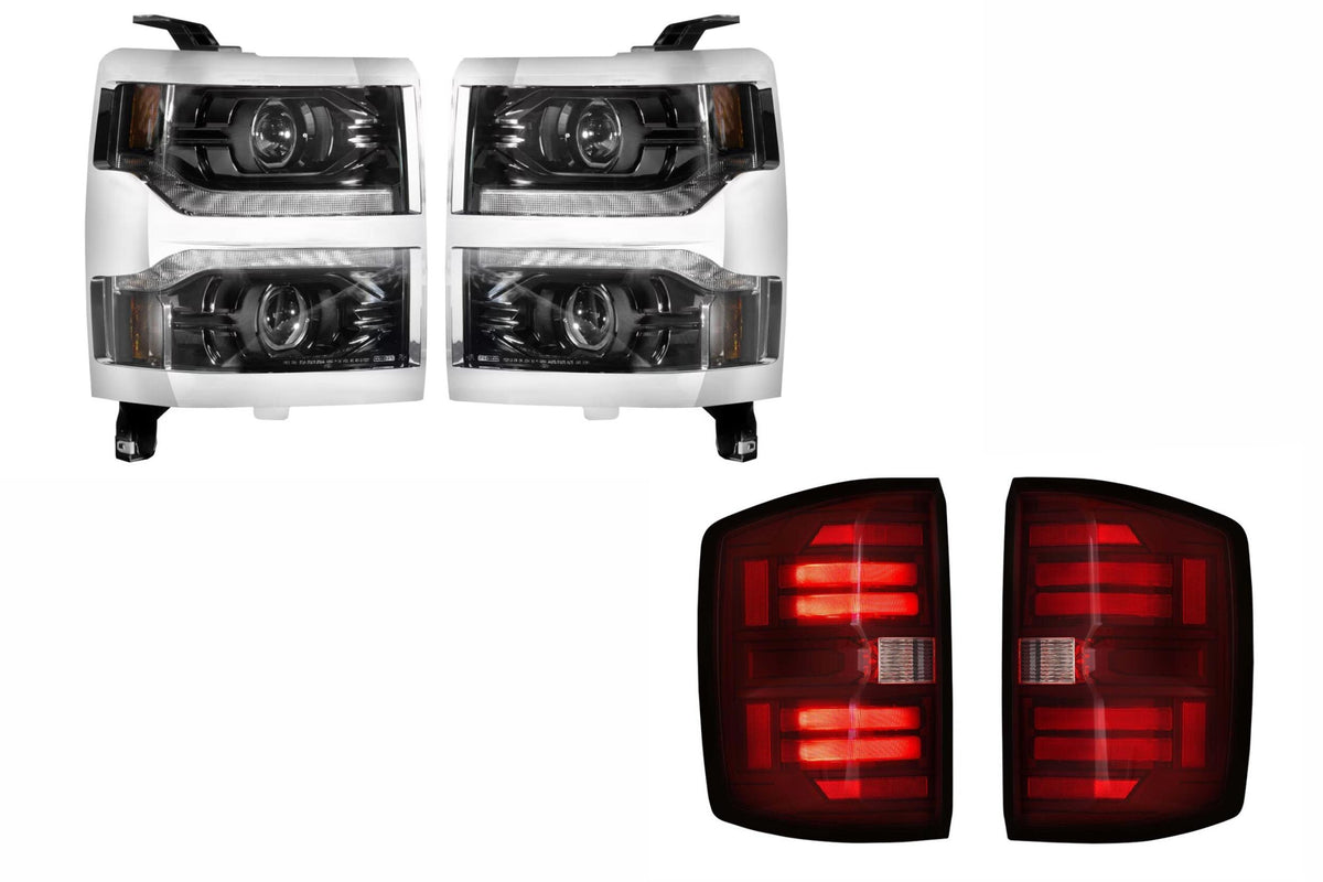 Morimoto - 2014-2015 Silverado 1500 Chrome Heads & Tails (Red)