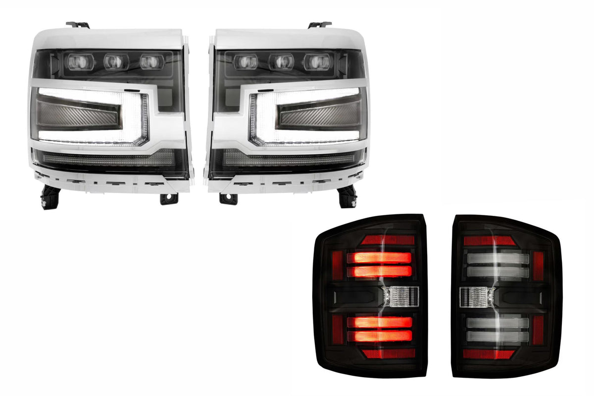 Morimoto - 2016-2018 Silverado 1500 Chrome Heads & Tails (Smoke +LED)