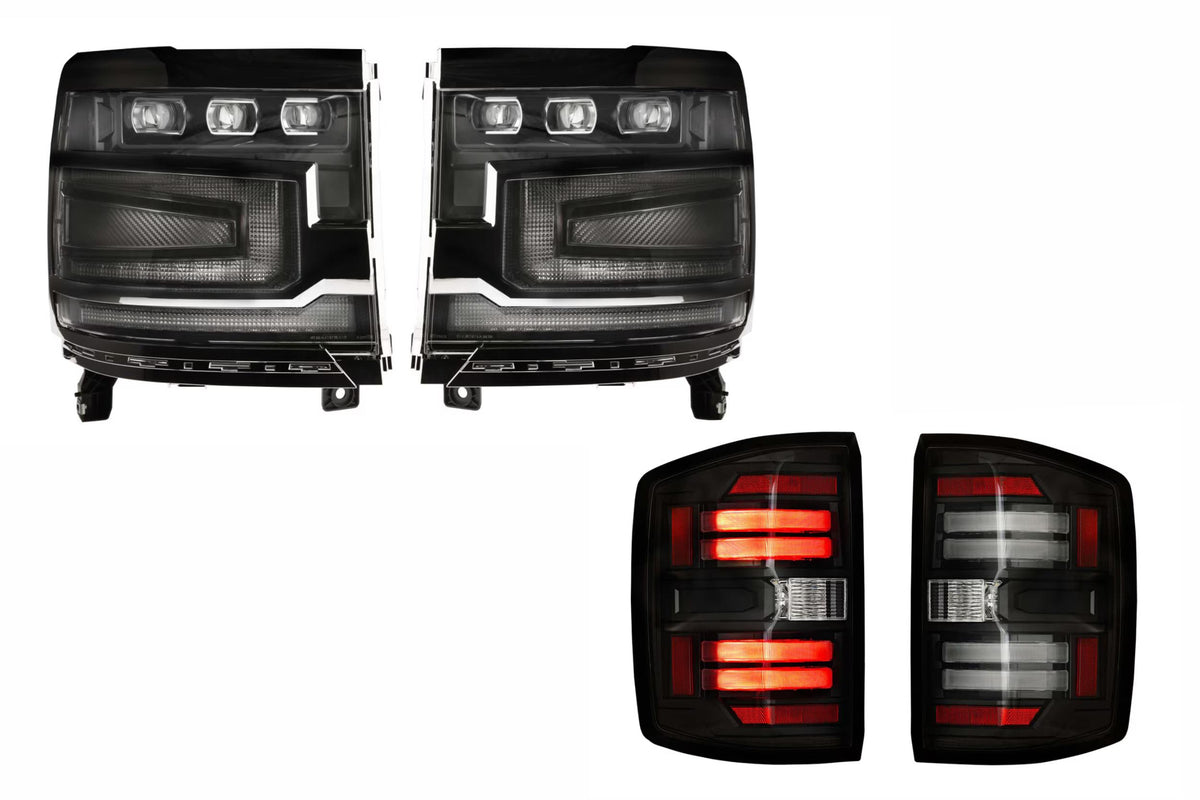 Morimoto - 2016-2018 Silverado 1500 Unfinished Heads & Tails (Smoke +LED)