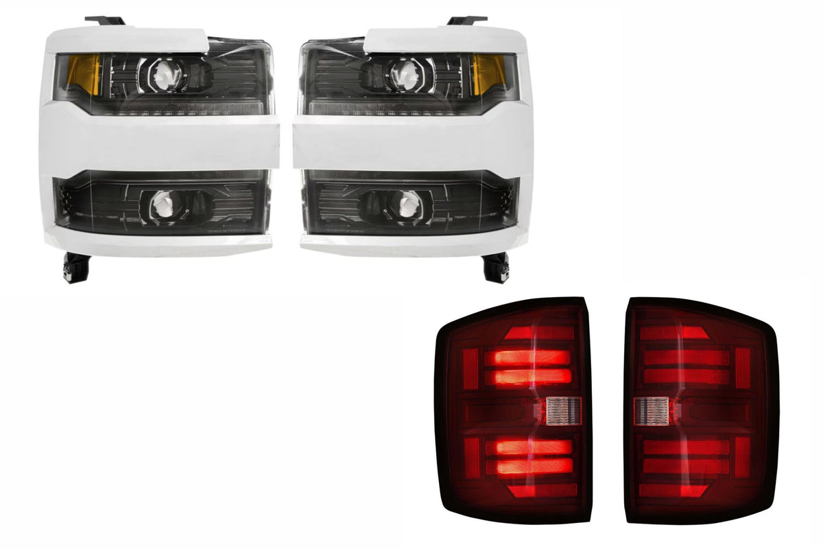 Morimoto - 2015-2019 Silverado HD Chrome Heads & Tails (Red)
