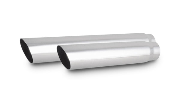 Vibrant 4in Round SS Truck/SUV Exhaust Tip (Single Wall Angle Cut) - 3in inlet 20in long - 1557