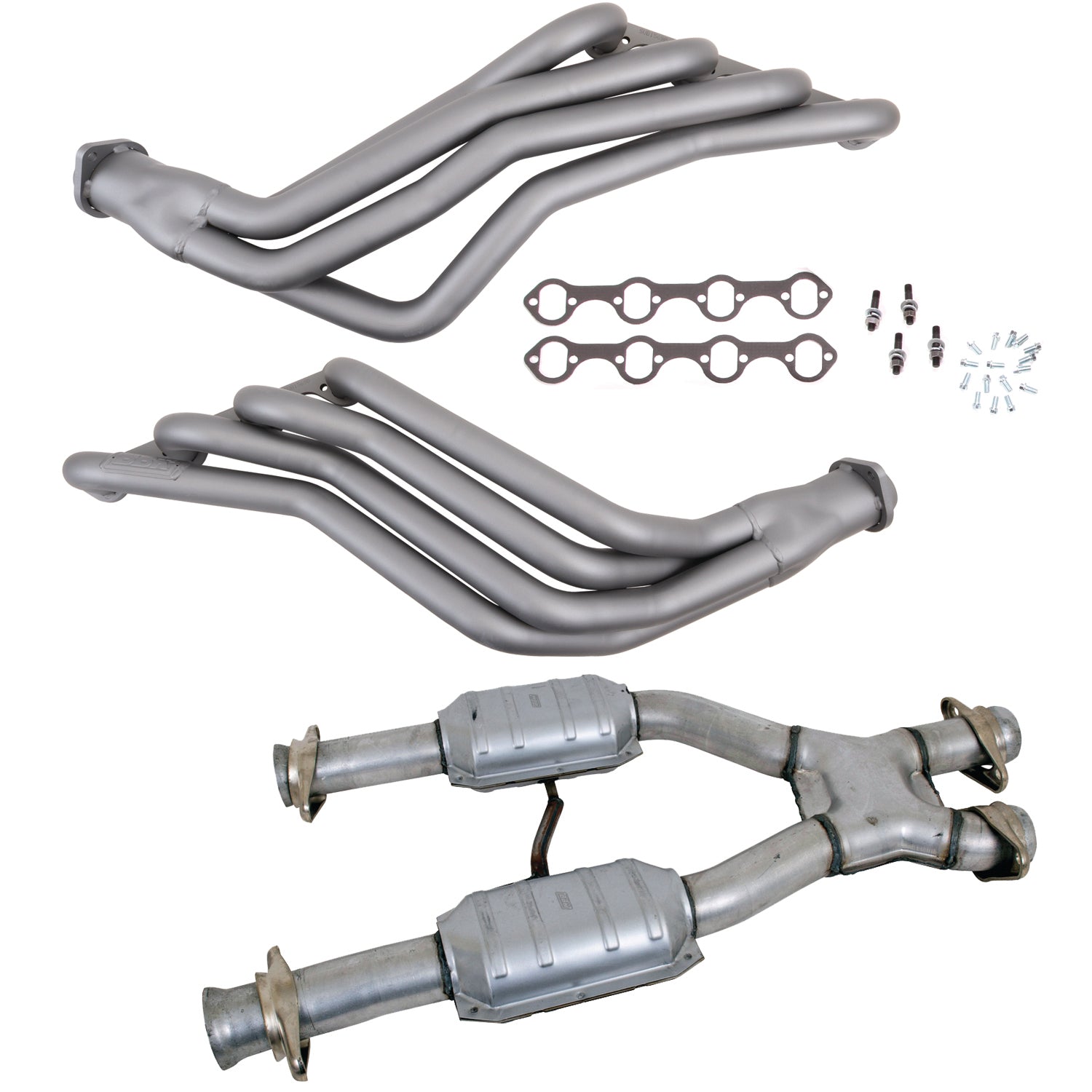 BBK 86-93 Ford Mustang 1-3/4 Long Tube 351 Swap Headers w/High Flow Catted X-Pipe (Ti Ceramic) - 15692