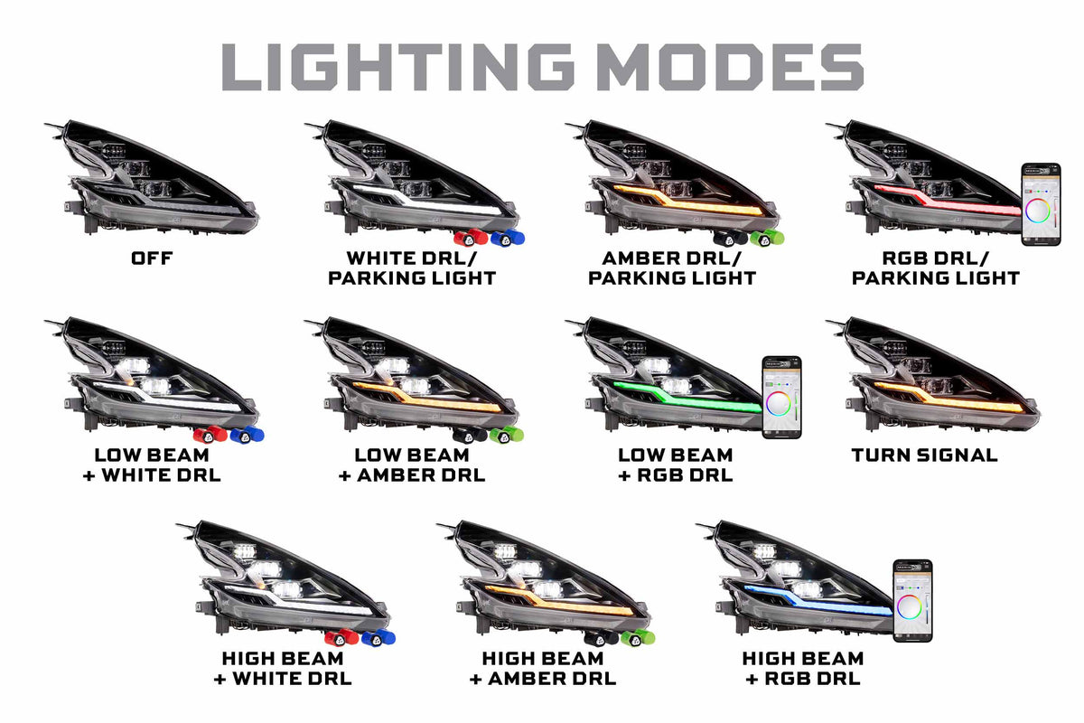 Morimoto - XRGB Evo Headlights: 09-21 Nissan 370Z (Set) - LF2-474R
