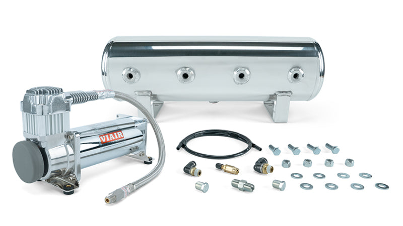 Air Lift 2.5 Gal. Polished Tank w/ Viair 444c Chrome Compressor (Incl. Fittings &amp; Mounting Hardware)