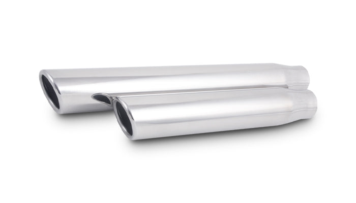 Vibrant 3.5in Round SS Truck/SUV Exh Tip (Single wall Angle Cut Rolled Edge) - 3in inlet 11in long - 1578