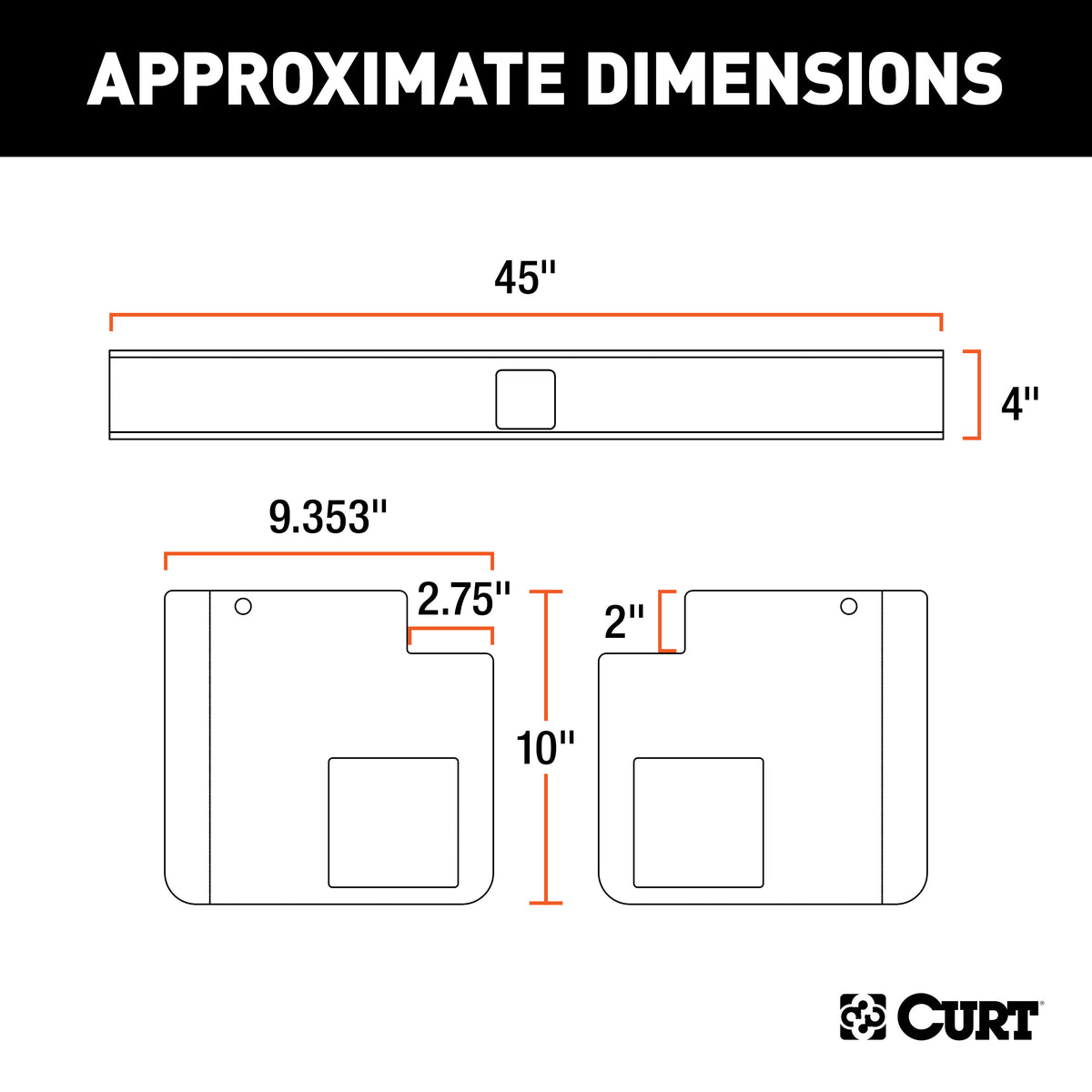 CURT 15901 Class 5 Weld-On Hitch, 2-Inch Receiver, 15,000 lbs. 3-1/8 in. Drop, Fits 18 to 43-Inch Wide Frame