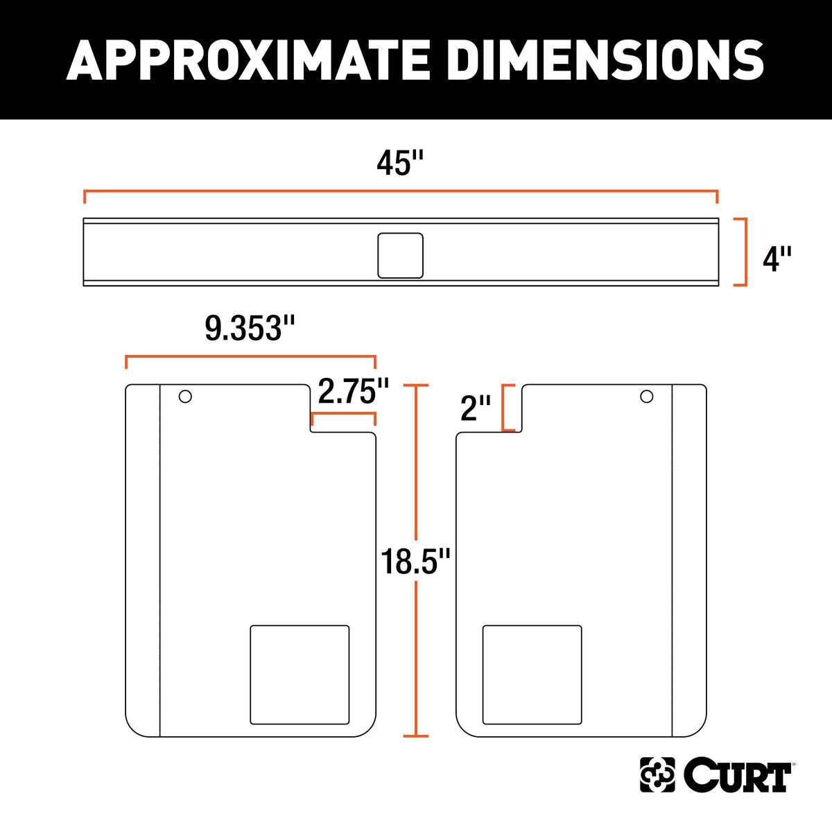 CURT 15902 Class 5 Weld-On Hitch, 2-Inch Receiver, 15,000 lbs. 11-1/2 in. 11-1/2 in. Drop, Fits 18 to 43-Inch Wide Frame