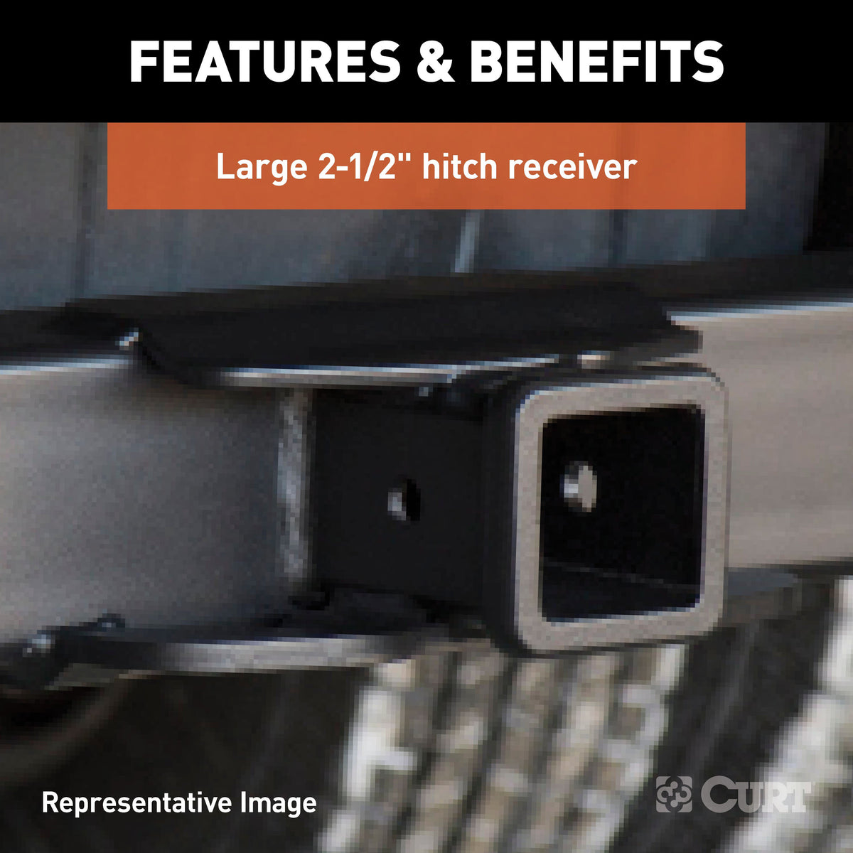 CURT 15921 44-Inch Class 5 Weld-On Hitch Center Section Only, 2-1/2-Inch Receiver, Up to 16,000 lbs