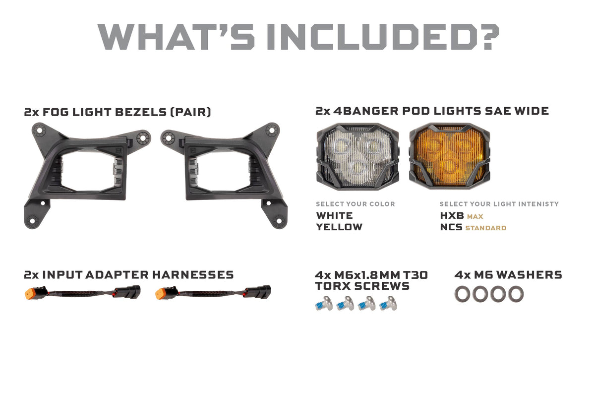 Morimoto - BigBanger Ditch Kit: 2020+ Silverado HD (HXB White, Spot)