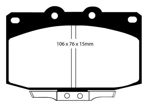 EBC 86-89 Mazda RX7 2.4 (1.3 Rotary)(Vented Rear Rotors) Bluestuff Front Brake Pads - DP5763NDX for 1986-1995 Mazda RX 7 - fr