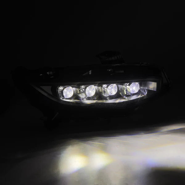 AlphaRex 16-21 Honda Civic NOVA-Series LED Proj Headlights Alpha-Black w/Actv Lgt &amp; Seq.Sig / SB DRL