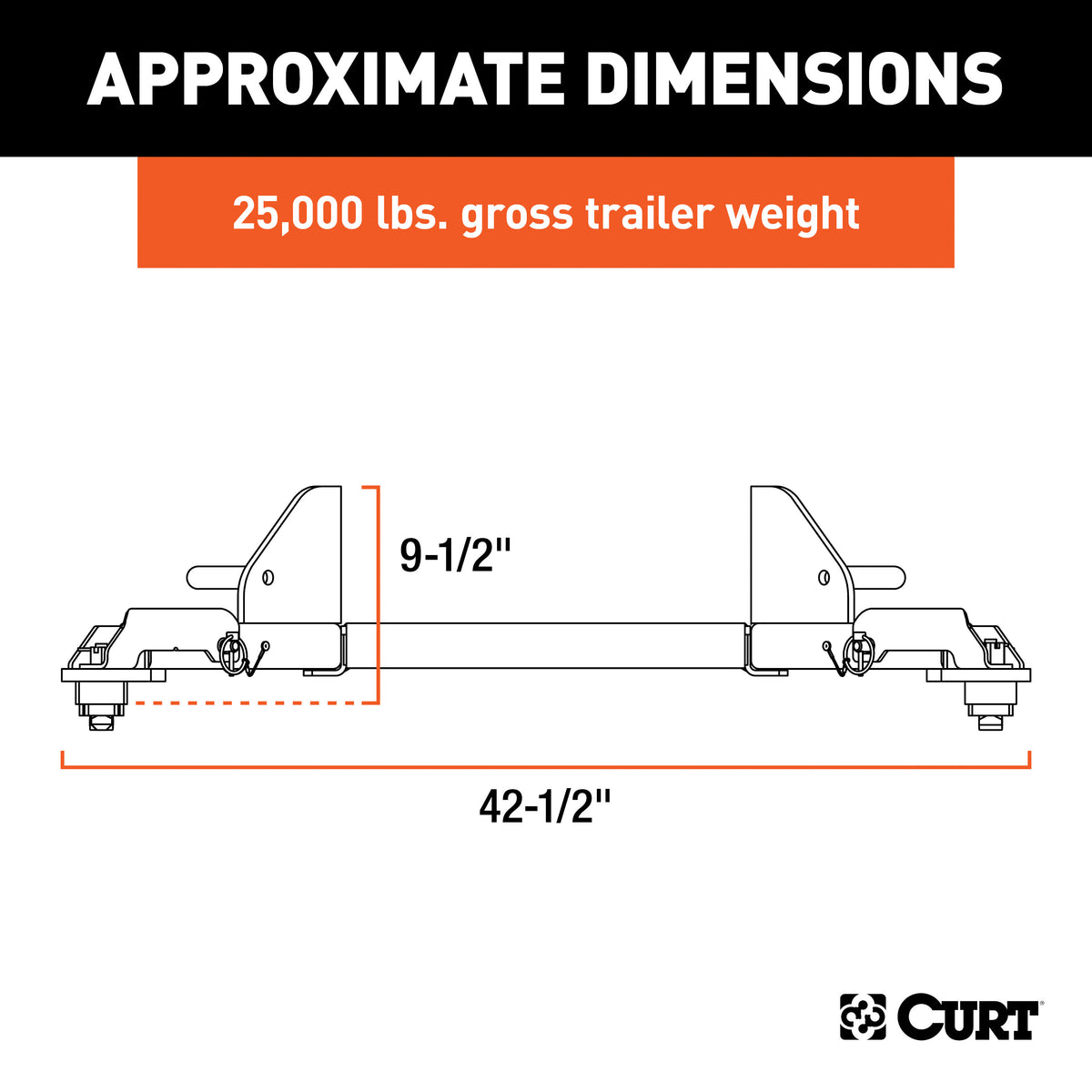 CURT 16021 Replacement Puck System 5th Wheel Legs, Fits Select Ram 2500, 3500