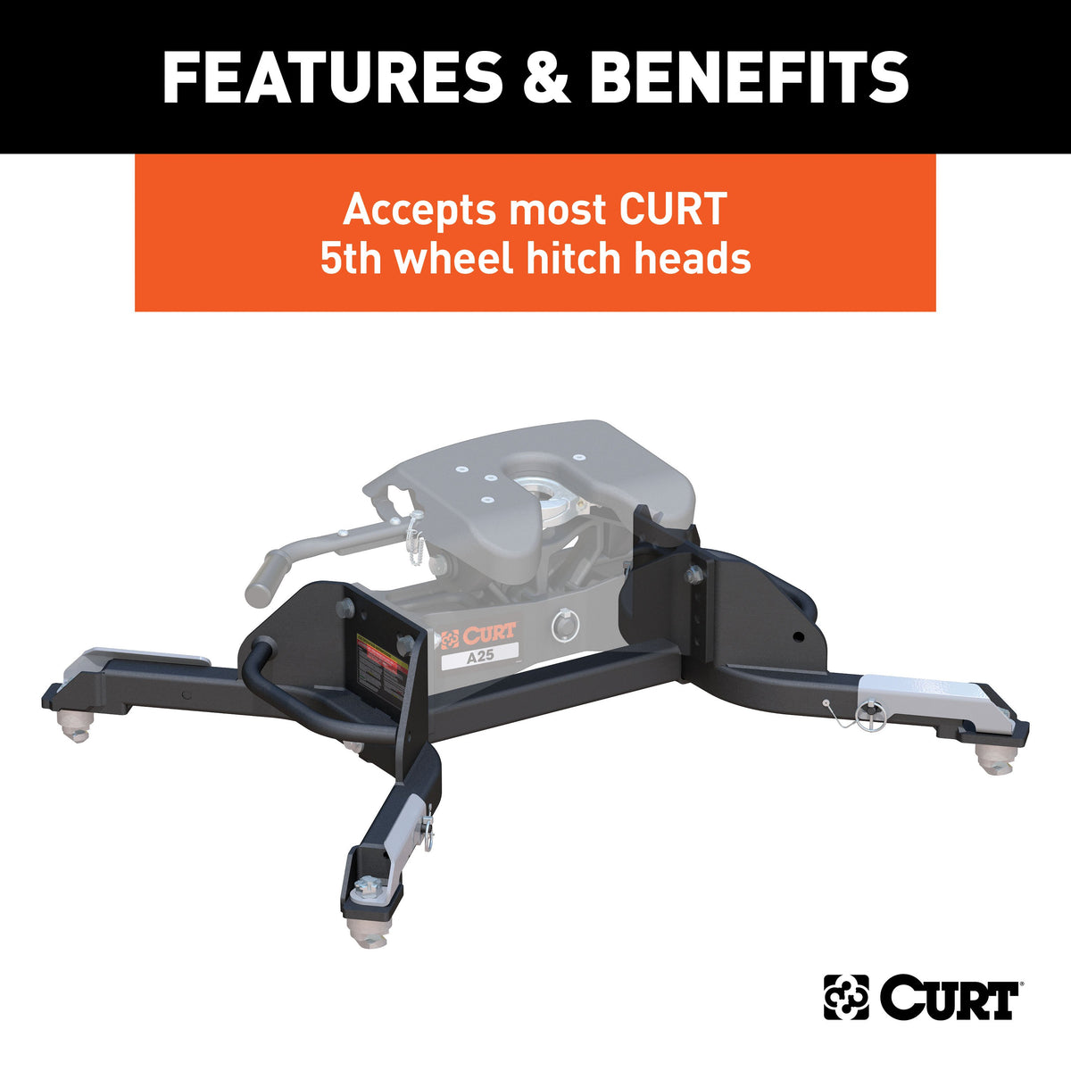 CURT 16021 Replacement Puck System 5th Wheel Legs, Fits Select Ram 2500, 3500