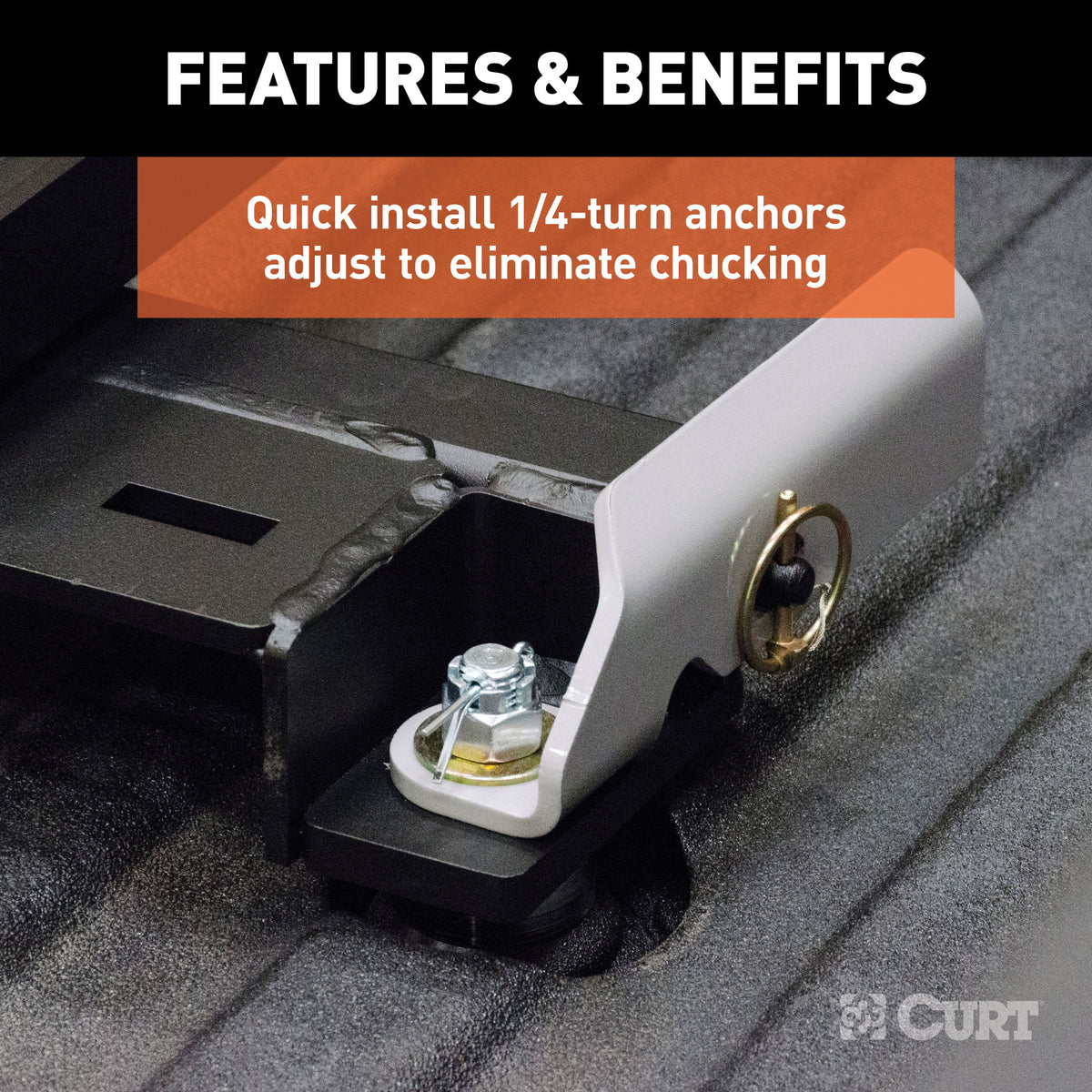 CURT 16023 Replacement Puck System 5th Wheel Roller Adapter, Fits Select Chevrolet Silverado 2500, 3500, GMC Sierra 2500, 3500