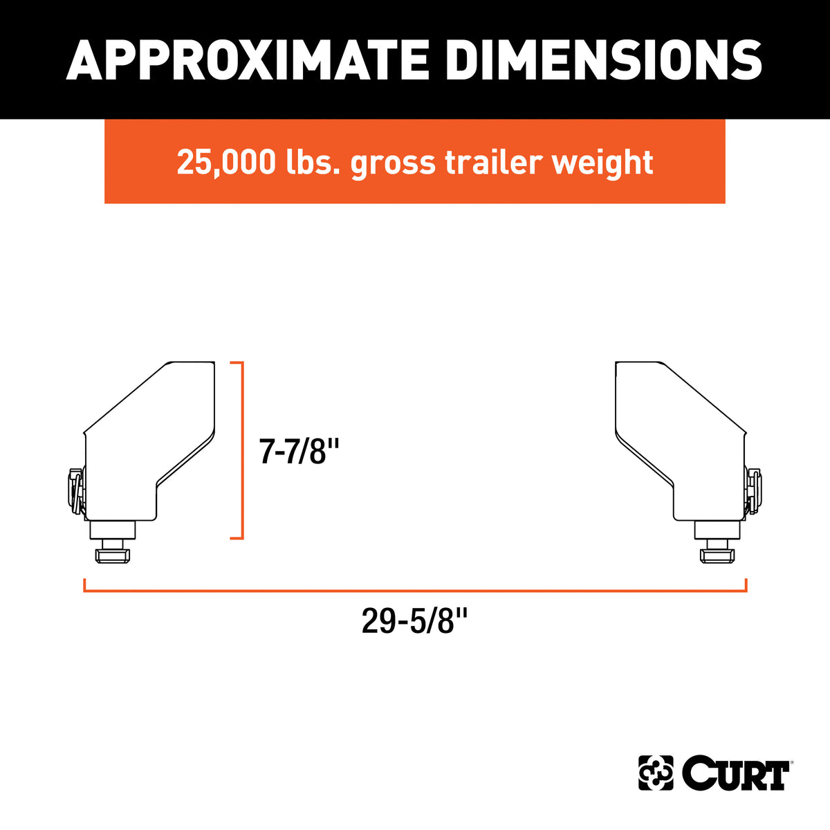 CURT 16025 Replacement Puck System 5th Wheel Legs, Fits Select Chevrolet Silverado 2500, 3500, GMC Sierra 2500, 3500
