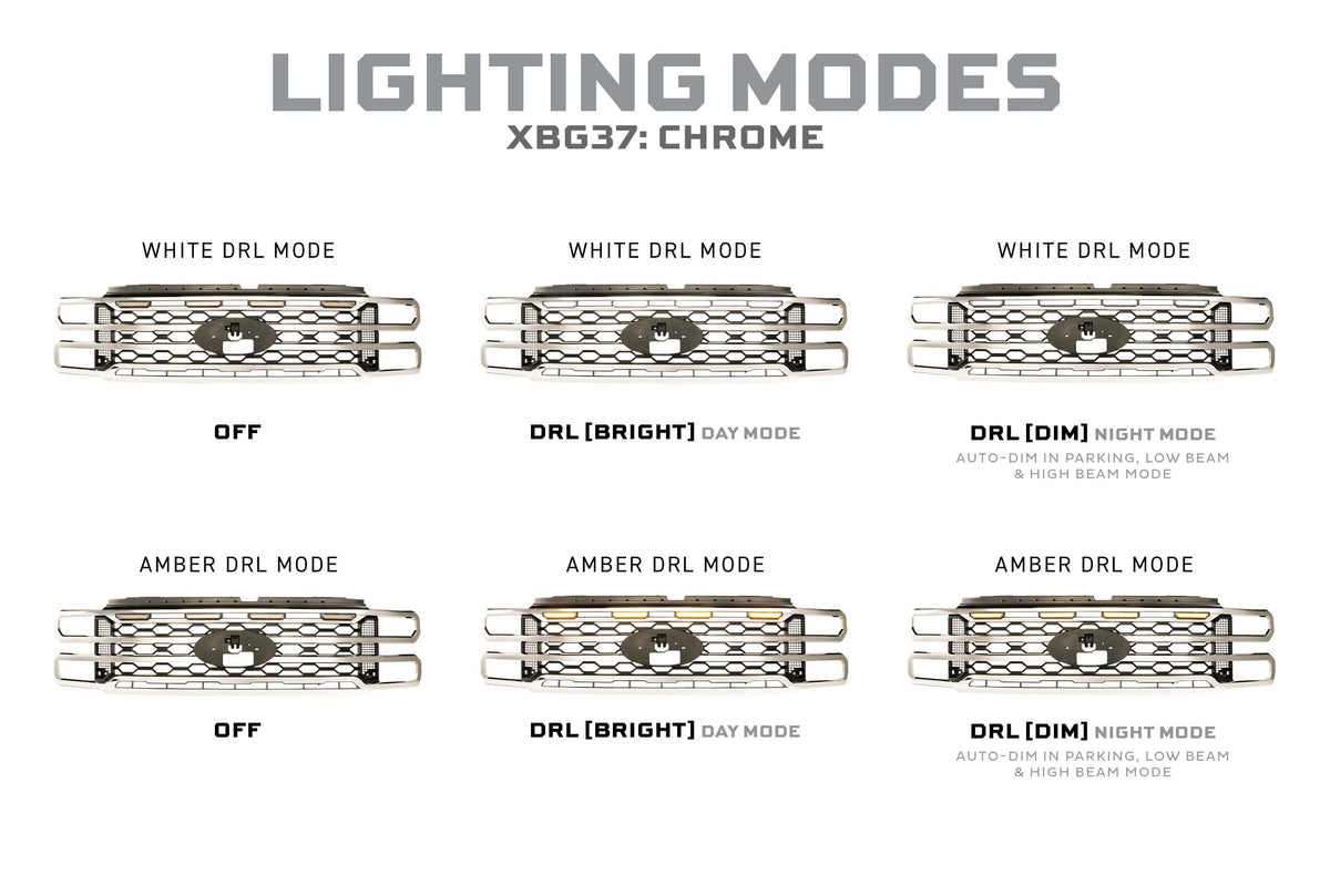 Morimoto - XBG LED Grille: 2023+ Super Duty (Chrome / Each) - XBG37