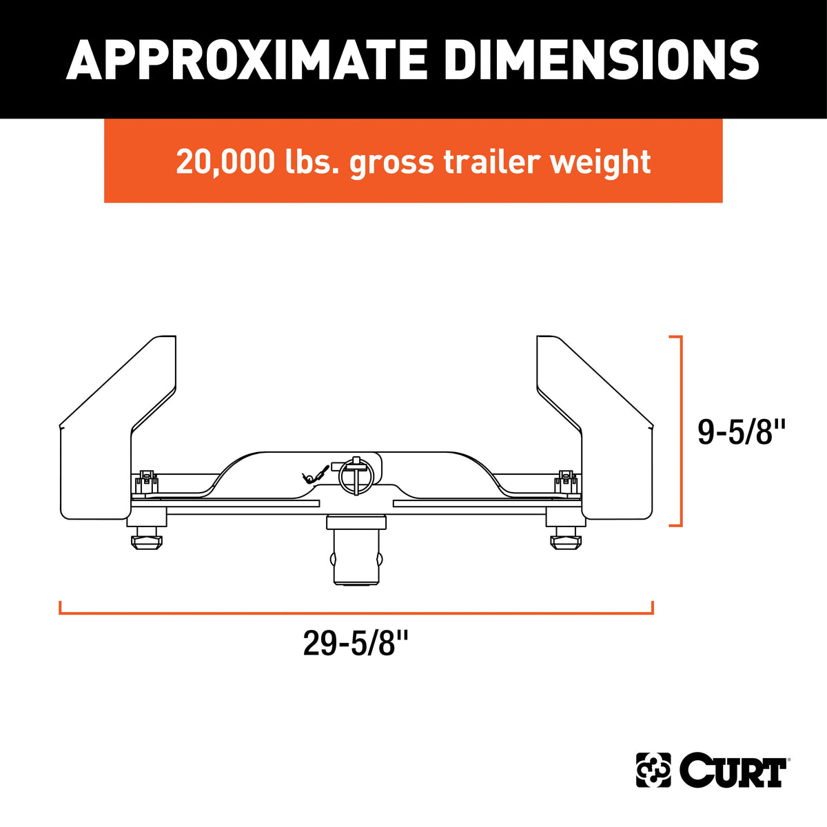 CURT 16026 Replacement Nissan Titan XD Puck System 5th Wheel Legs, 20,000 lbs, Hitch Head Required
