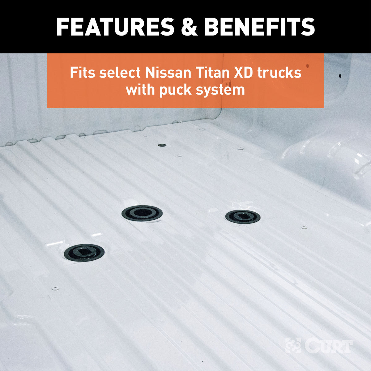 CURT 16026 Replacement Nissan Titan XD Puck System 5th Wheel Legs, 20,000 lbs, Hitch Head Required